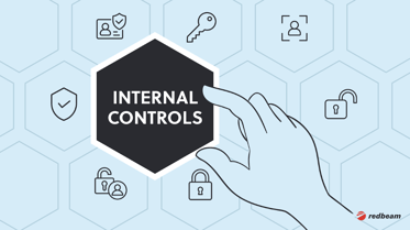 A hand points to a hexagon labeled Internal Controls surrounded by security icons.