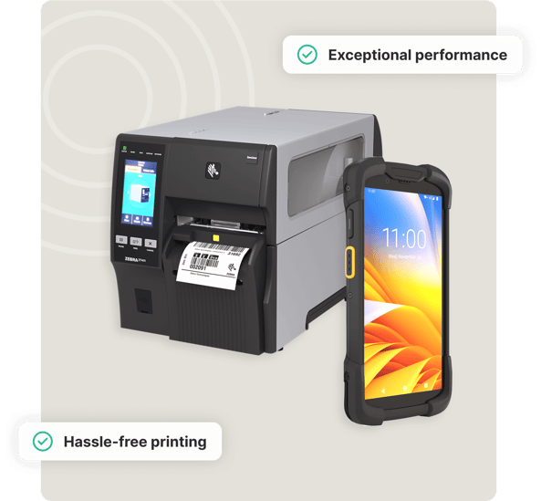 A barcode label printer and rugged handheld device with tags for Exceptional performance and Hassle-free printing.