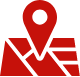 red map and location pin icon